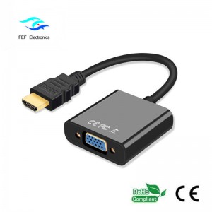 Plug and Play hann til kvindelig 1080p HDMI TIL VGA-hunkonverterkabel Kode: FEF-HIC-001