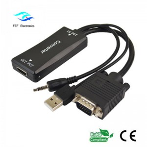 VGA han til HDMI hun + Audio + USB strømforsyningskode: FEF-HIC-011