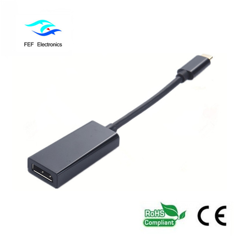 USB TYPE-C til Displayport kvindelig konverter Metal sagkode: FEF-USBIC-004